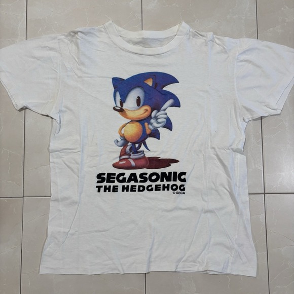Single Other - Vintage 90s Sega Sonic The Hedgehog T Shirt White Men's Small Video Game Single